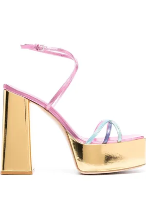 HAUS OF HONEY 135mm metalliske sandaler med plateau