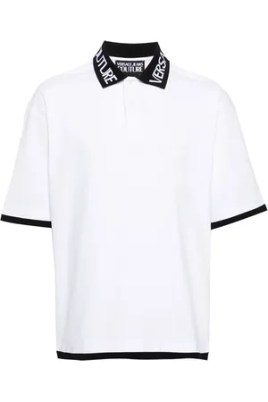 VERSACE Intarsiastrikket polo med logo