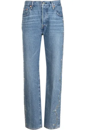 Anna Sui Smalle jeans med huludsmykning