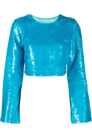 Ganni Cropped top med pailletudsmykning