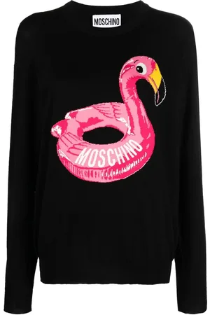 Moschino Intarsiastrikket trøje med logo