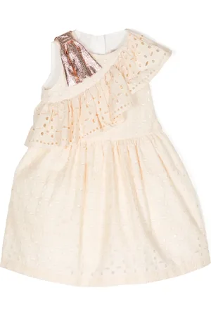 HUCKLEBONES LONDON Asymmetrisk kjole med broderie-anglaise