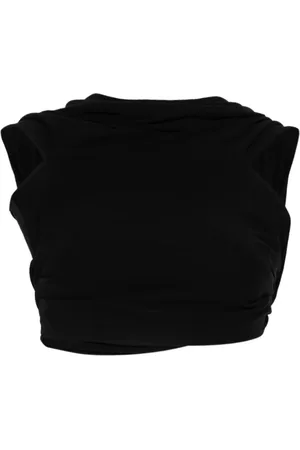 Casablanca Cropped top i crepe med draperinger