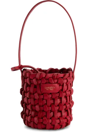 Giambattista Valli Vævet bucket-taske i lammeskind