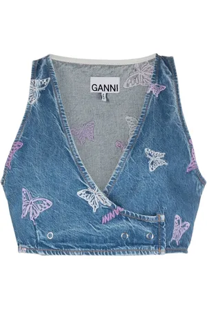 Ganni Broderet denimtop