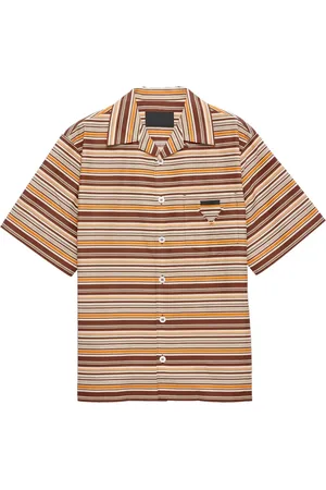 Prada Stribet bowling-skjorte
