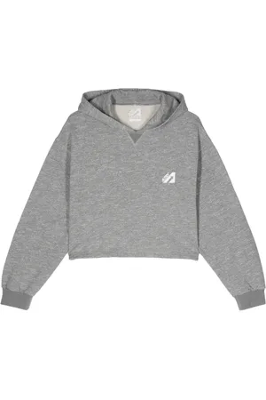Autry Cropped hættetrøje med logo i flock-tekstur