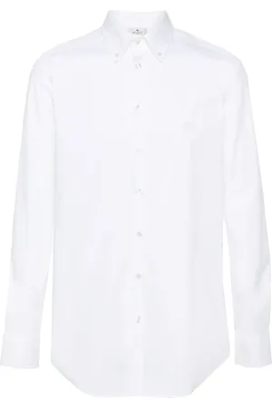 Etro Skjorte i poplin med Pegaso-broderi