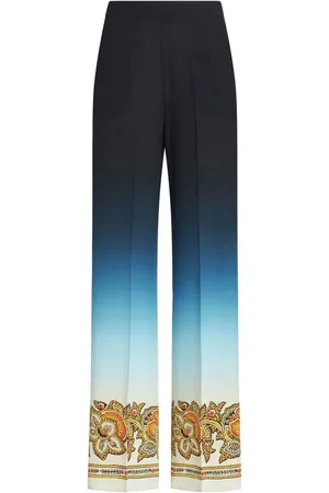 Etro Silkebukser i velour med brede ben