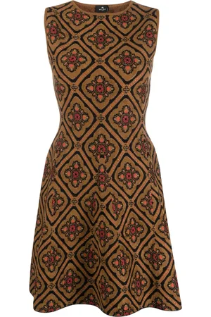 Etro Kort kjole i blomstret jacquard