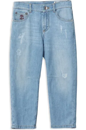 Brunello Cucinelli Jeans med lige ben og slitageeffekt