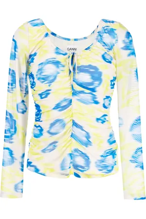 Ganni Ruchet bluse med blomstertryk