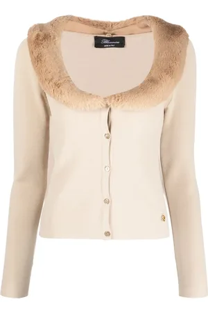 BLUMARINE Cardigan i strik med dyb udskæring