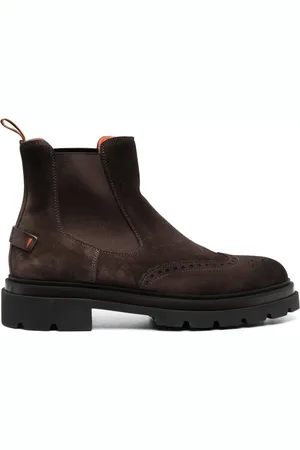 santoni Chelsea-ankelstøvler med brogues-detaljer