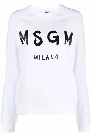 Msgm Sweatshirt med rund hals og logotryk