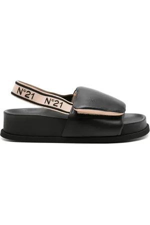 Nº21 Logo-prægede slingback-sandaler