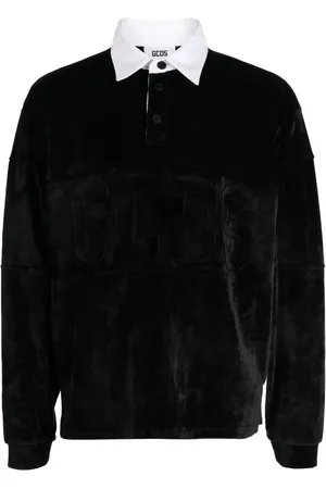 GCDS Polotrøje i velour med broderet logo