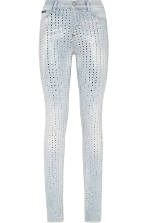 Philipp Plein Højtaljede leggings med krystalhjerte
