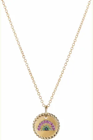 David Yurman Rainbow Collectible-halskæde i 18 karat guld med safir