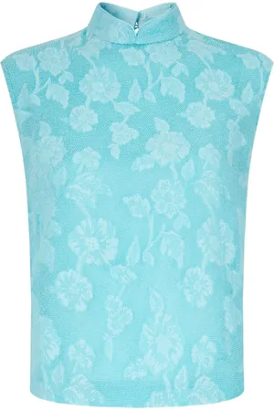 SHANGHAI TANG Blomstret jacquard-top