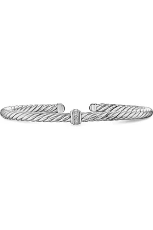 David Yurman Cable Flex Station diamantarmbånd i sterlingsølv