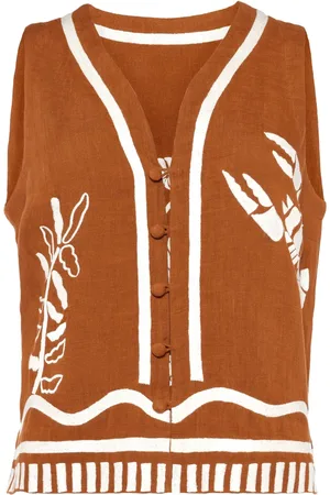 ERES ærmeløs Oursin vesttop med broderi