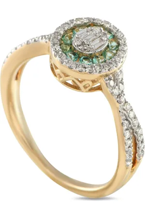 LB Exclusive Ring i 14 karat guld med smaragd og diamant