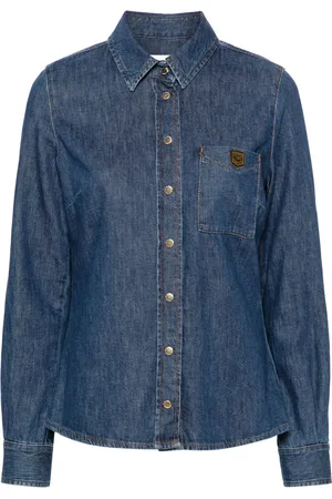 Elisabetta Franchi Denimskjorte med logoplade
