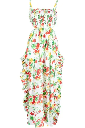 Caroline Constas Smock-kjole med blomstertryk