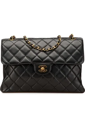 CHANEL Jumbo Double Sided Flap skuldertaske i lammeskind fra 1996-1997