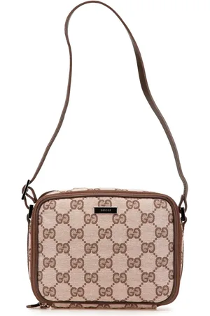 Gucci Skuldertaske i GG-kanvas med dobbelt lynlås fra det 20. århundrede