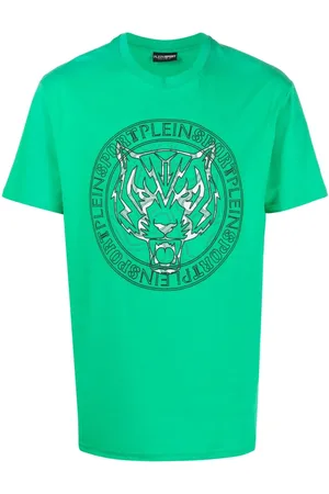 Philipp Plein T-shirt med rund hals og tiger-tryk
