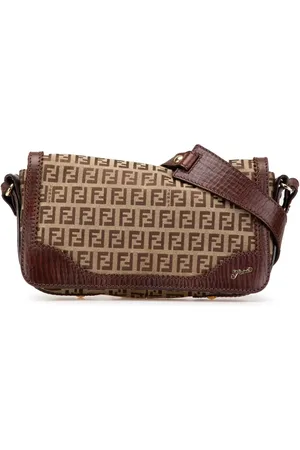 Fendi 2000-2010 skuldertaske i kanvas med Zucchino-mønster