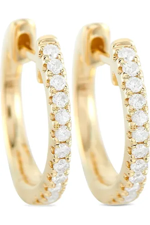 LB Exclusive Hoop-øreringe i 14 karat guld med diamant