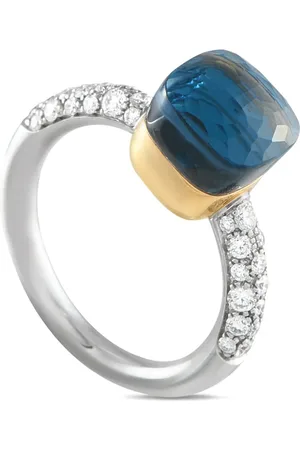 Pomellato Nudo ring i 18 karat guld med topas og diamant