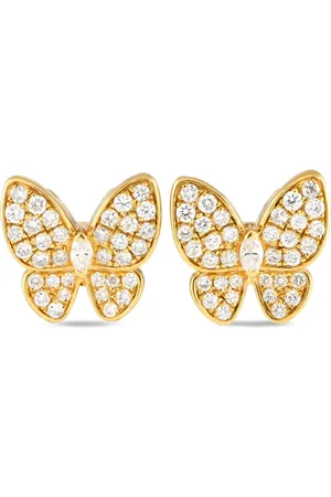 LB Exclusive Butterfly ørestikkere i 18 karat guld med diamant
