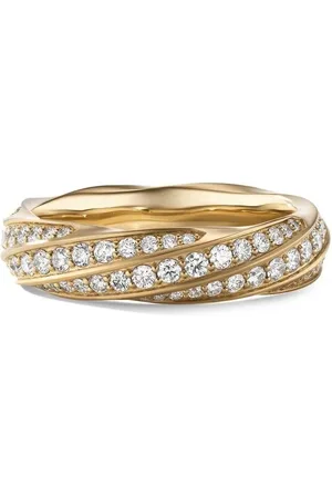 David Yurman Cable Edge diamantring i 18 karat genanvendt guld (6 mm)