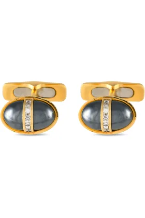 Bvlgari Manchetknapper i 18 karat guld med diamant og hæmatit