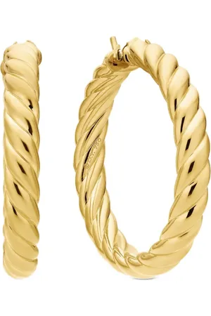 David Yurman Sculpted Cable hoop-øreringe i 18 karat gulguld (38 mm)
