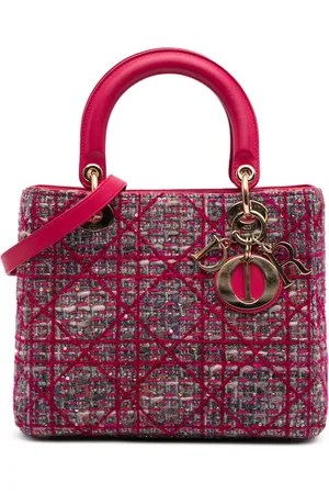 Dior Mellemstor Macrocannage Lady Dior satchel-taske i tweed fra 2012