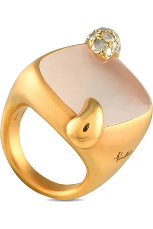 Pomellato Ritratto ring i 18 karat gulguld med diamant og kvarts
