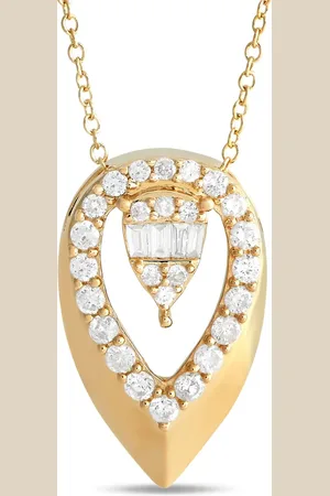 LB Exclusive Teardrop halskæde i 14 karat guld med diamant