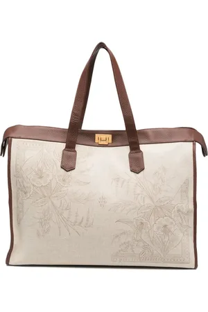ELEVENTY Tote i jacquard og kanvas