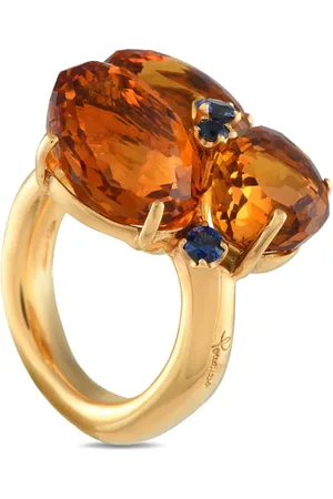 Pomellato Bahia ring i 18 karat gulguld med citrin og safir