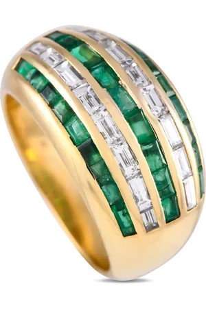 Le Vian Ring i 18 karat guld med diamant og smaragd