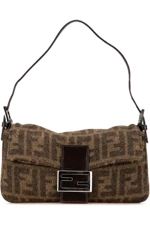 Fendi Mini Baguette skuldertakse i Zucca-uld fra 2010-2024