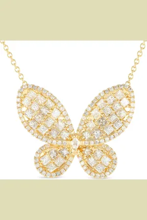 LB Exclusive Butterfly halskæde i 14 karat guld med diamant