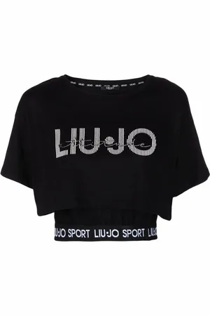 Liu Jo Cropped T-shirt med logotryk