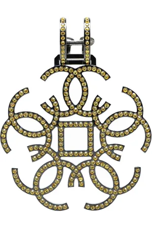 CHANEL CC øreclips i messing med krystal fra 2017
