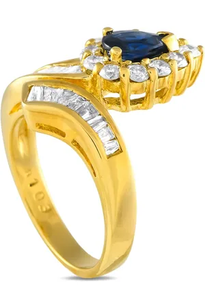 LB Exclusive Ring i 18 karat guld med diamant og safir